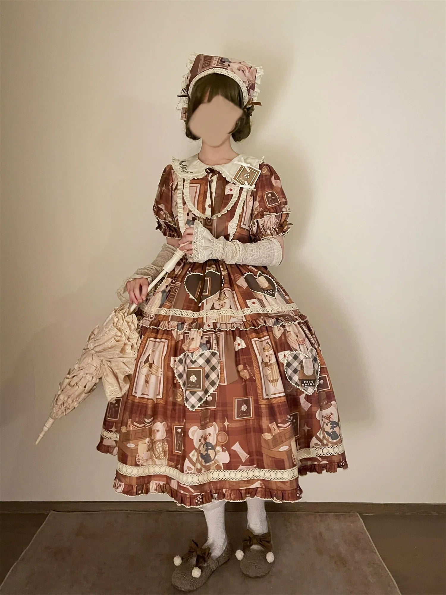 Babyblue - Gretel Bear - Vintage Lolita Dress Teddy Bear Prints Dress