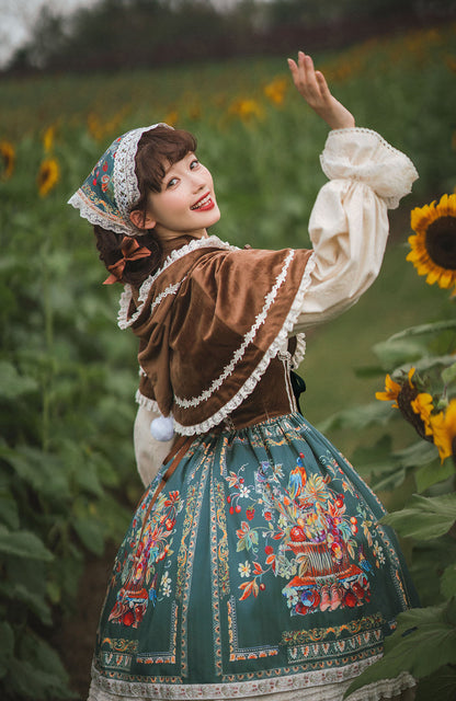 Miss Point - Praise of Abundance - Bavarian Style Lolita Velvet Hooded Cape