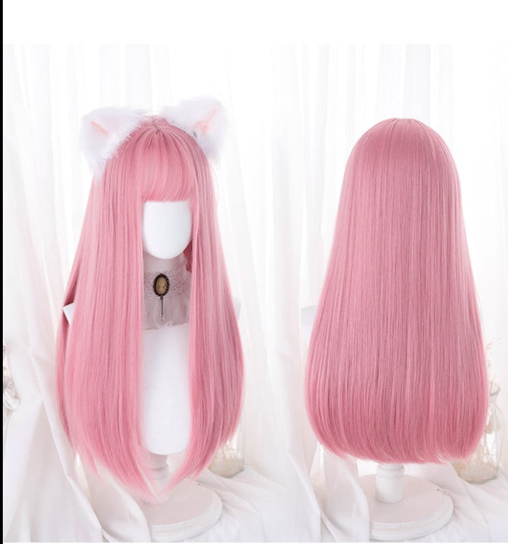 Hengji - 69cm Pink Straight Lolita Wig