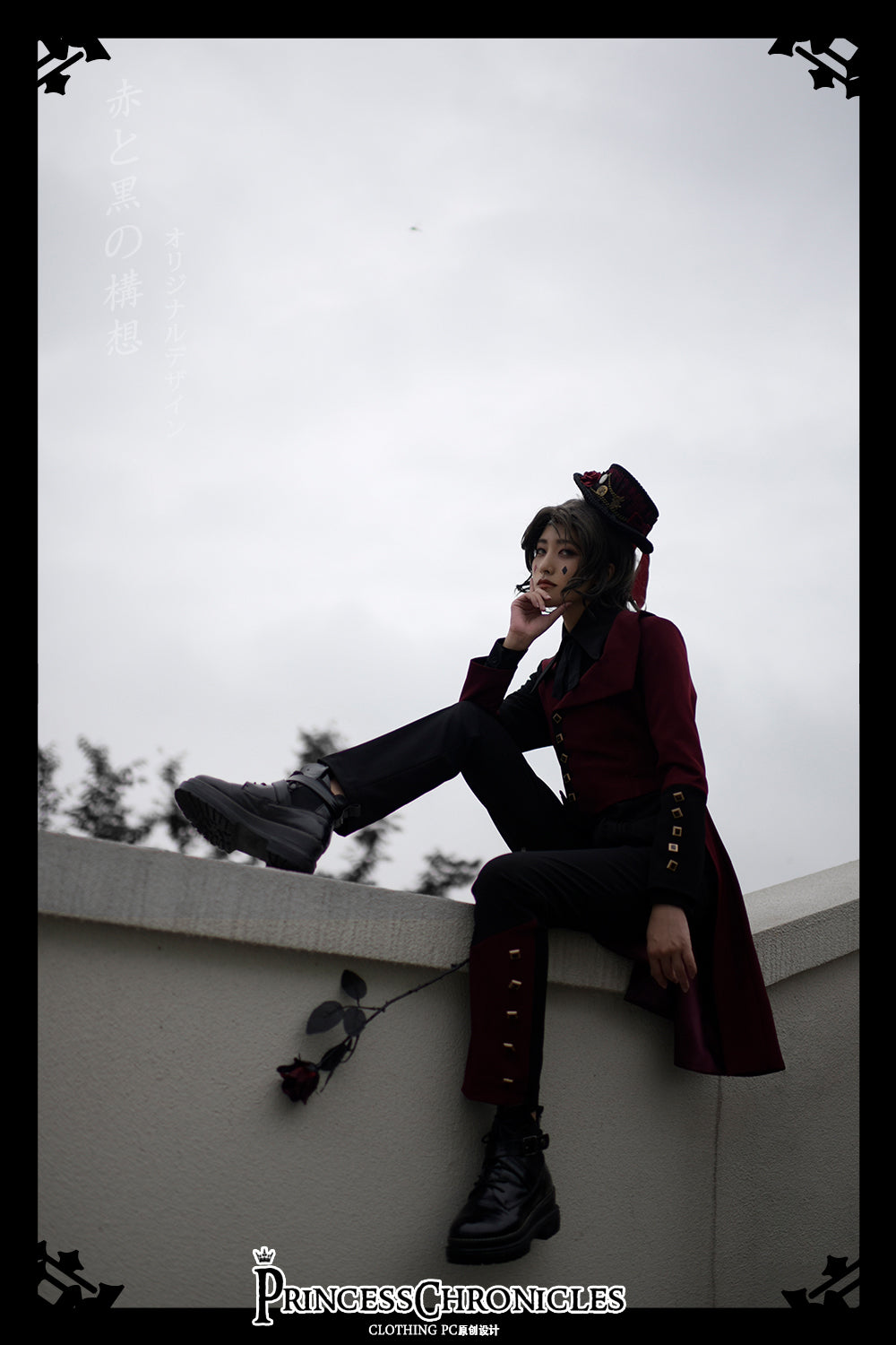Princess Chronicles - Red and Black - Retro Ouji Lolita Handsome Black Pants
