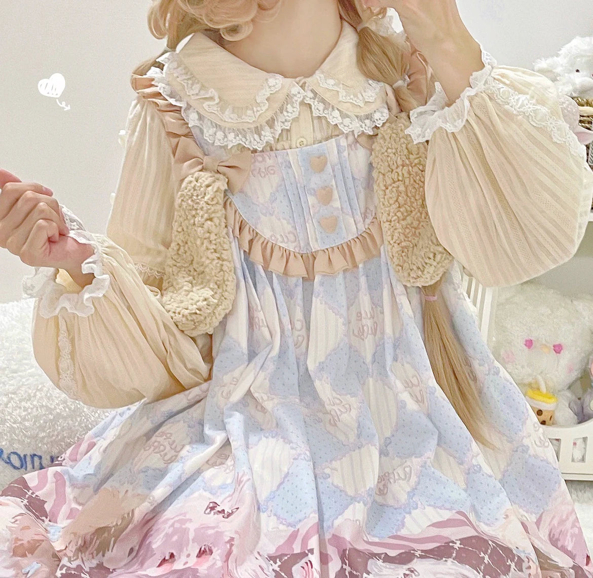 DMFS Lolita - Sweet Lolita Shirt Doll Collar Blouse High-waisted