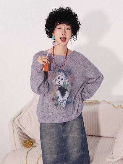 Dog print sweater【s0000009642】