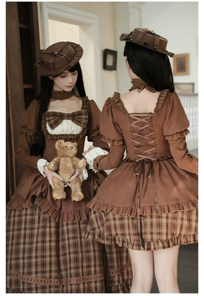 With PUJI - Oak Hymn - Classic Lolita Plaid OP Suit, Side Zipper