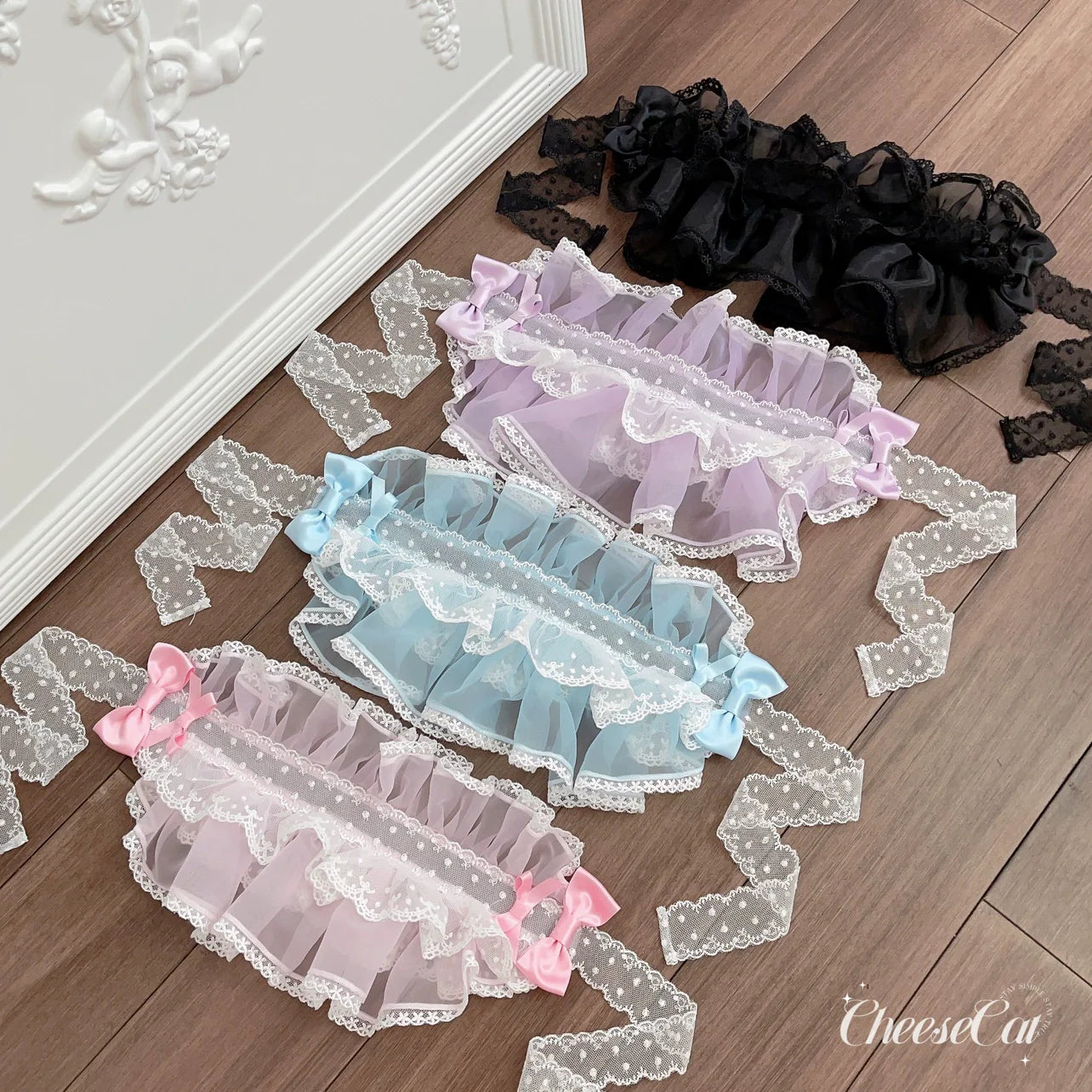 CheeseCat - Sweet Lolita Bonnet Organza Bow Headdress