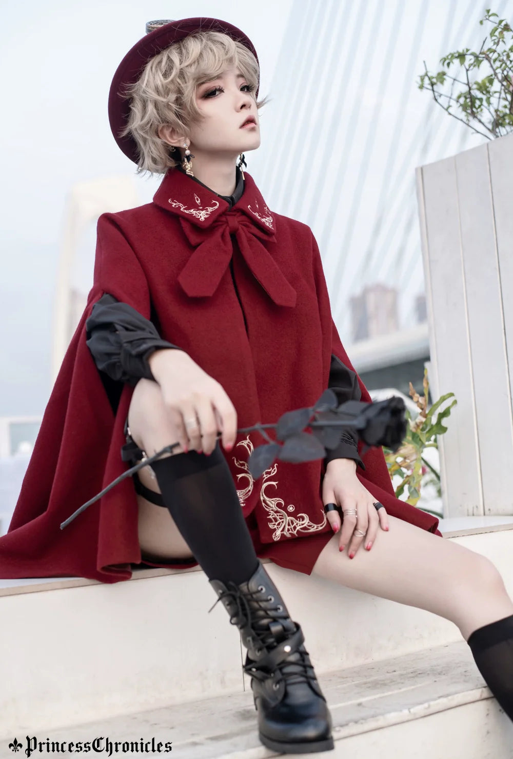 Princess Chronicles - Medieval Ouji Lolita Embroidered Cape