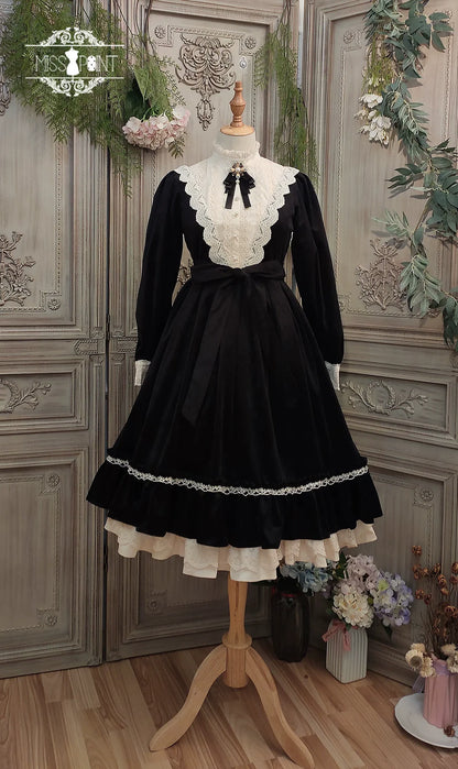 Miss Point - Customized Lolita Dress Vintage Elegant Velvet OP Dress