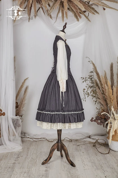 Miss Point - Rose Doll - Elegant Lolita Striped Fishbone Skirt