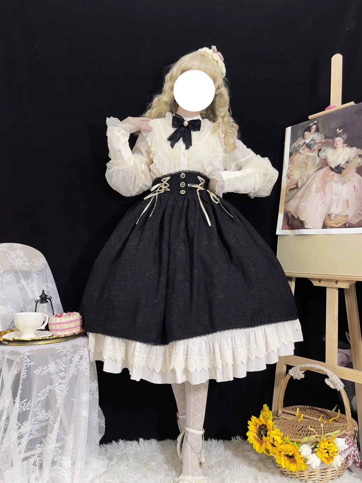 DMFS Lolita - The Heart of the Rose - Elegant Retro Lolita Skirt High Waist SK Blouse