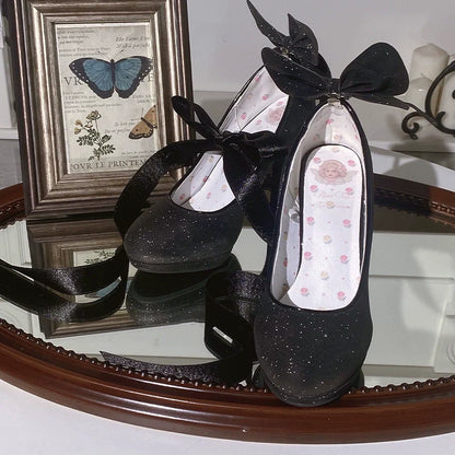 Pure Tea For Dream - Butterfly Specimen - Shiny Ballet Lolita Shoes Sweet Lolita Platform Heels
