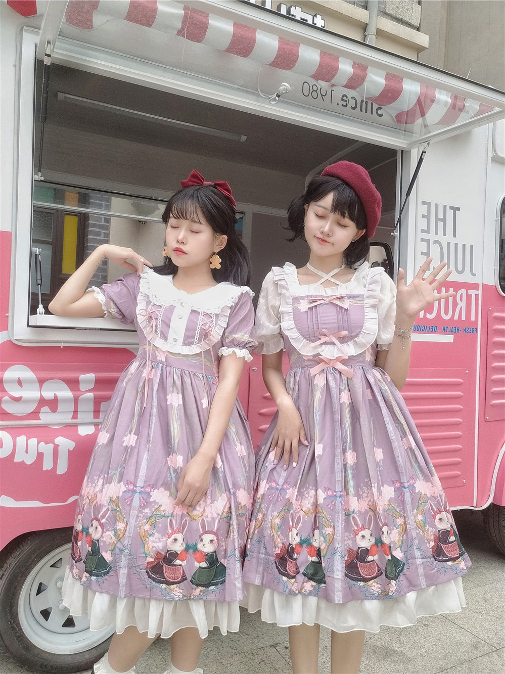 Niu Niu - Picnic Bunny Girl - Plus Size Lolita JSK Short Sleeve OP Dress