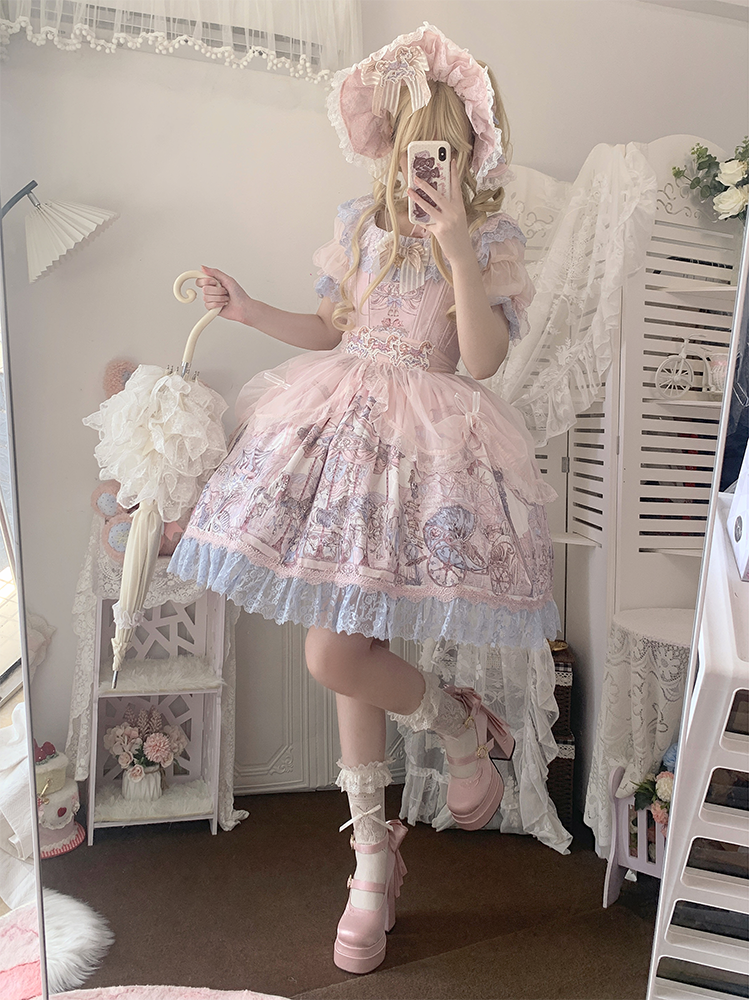 Dreamland - Floating Dream Lily - Elegant Lolita High Heel Shoes, Detachable Bow