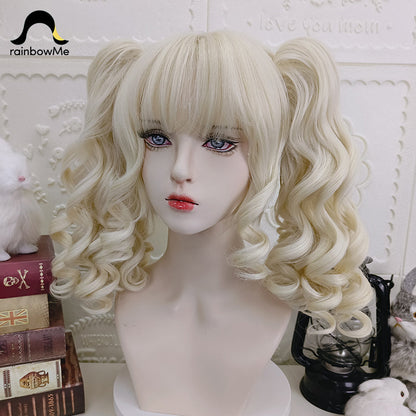 RainbowMe - Sweet Lolita Wig Long Curly Ponytail Multicolor