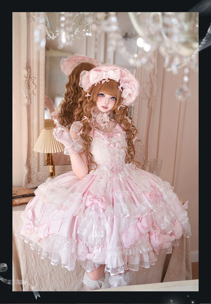 Mengfuzi - Gem Princess - Wedding Sweet Lolita JSK Dress Suit, Side Zipper