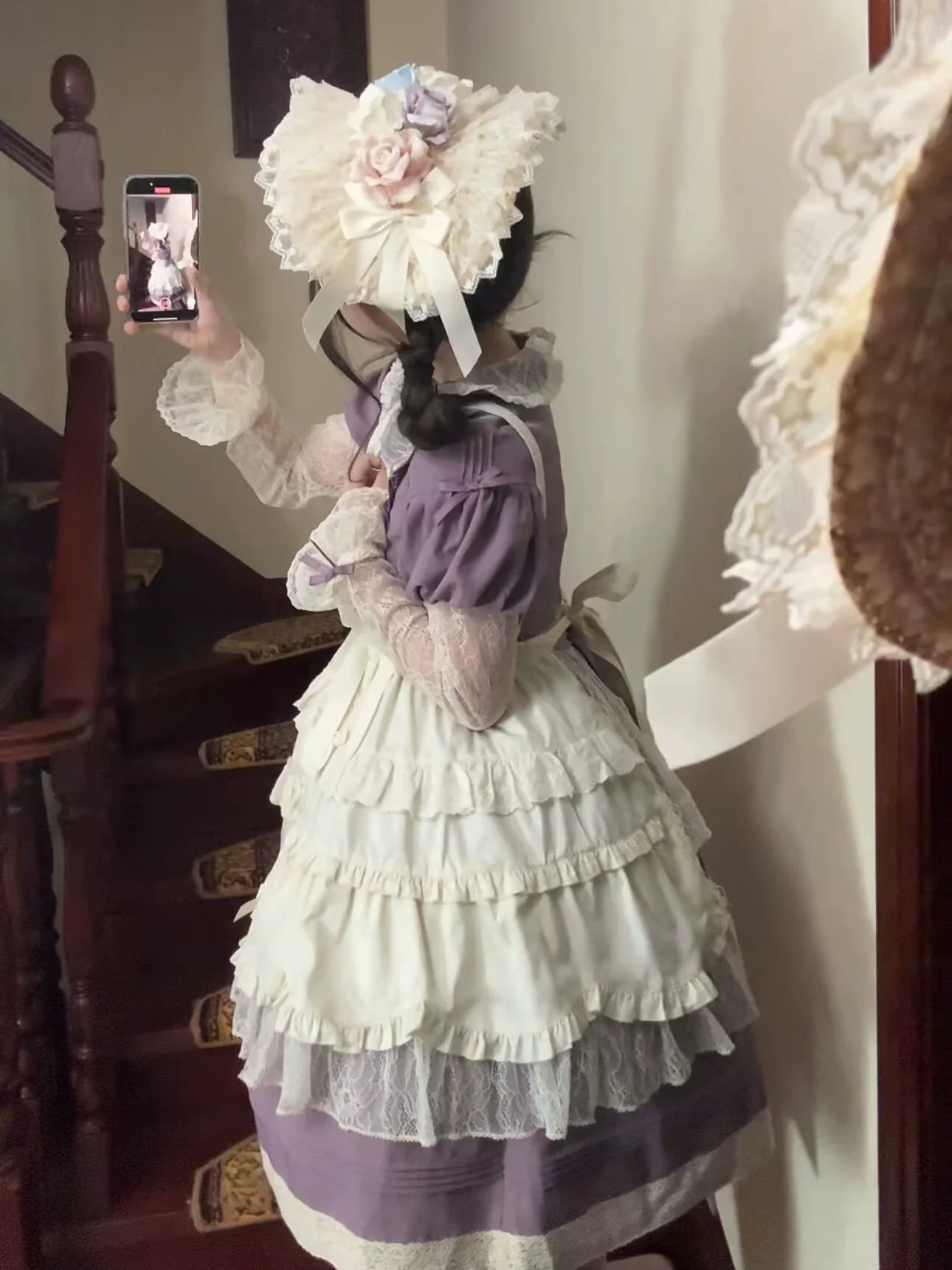 Uncle's Workshop - Mist among Flowers - Sweet Lolita OP Ruffles Lolita Apron and KC