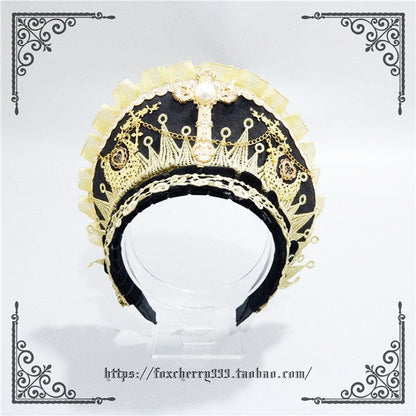 Fox Cherry - Gorgeous Lolita Palace Retro Golden Tudor Headdress