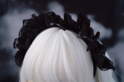 Strange Sugar - Gothic Lolita Lace Black Headband