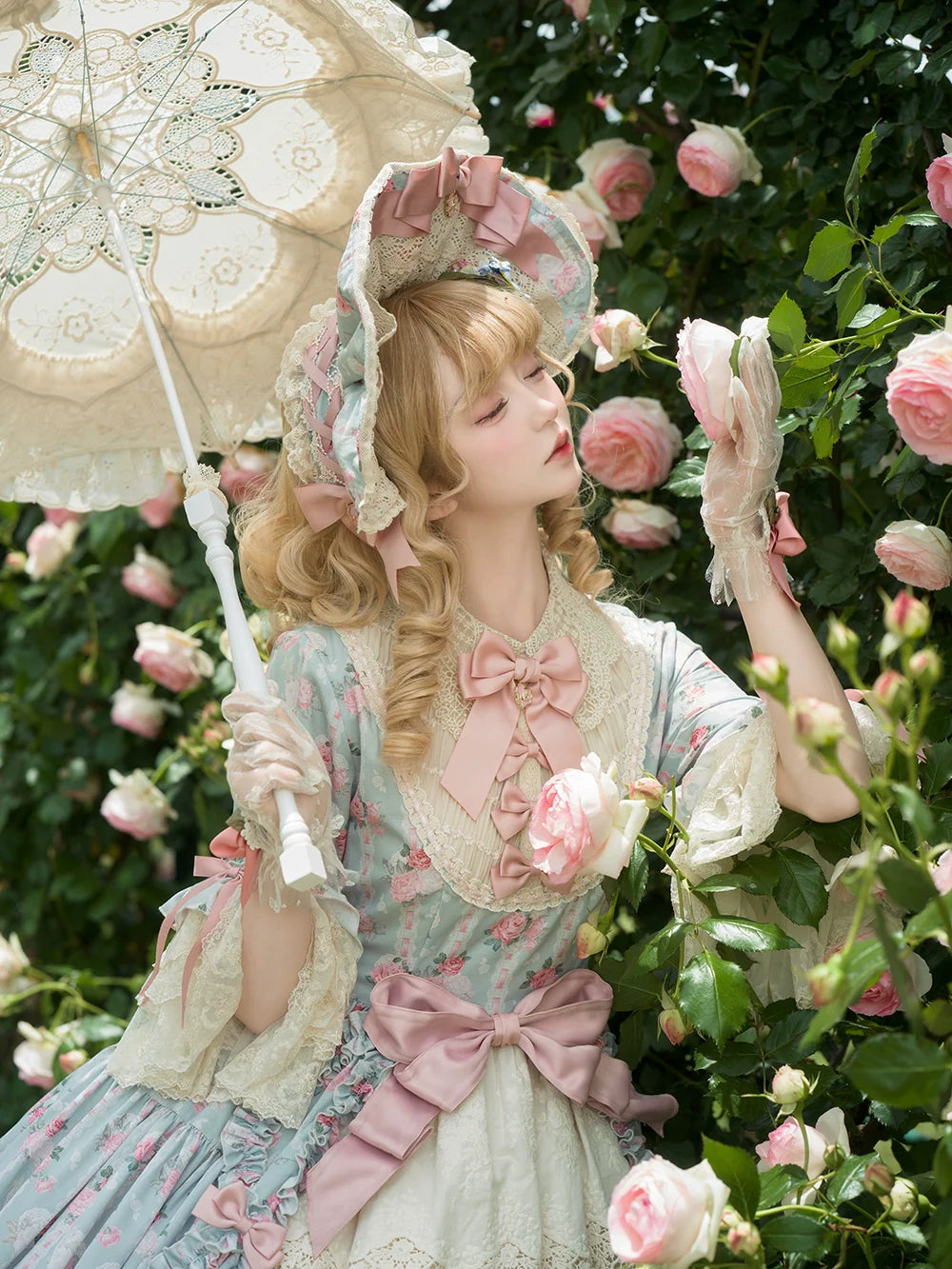 Miss Point - Lilyka Garden - Classic Lolita OP Dress Set Elegant Floral Wall Princess Sleeve