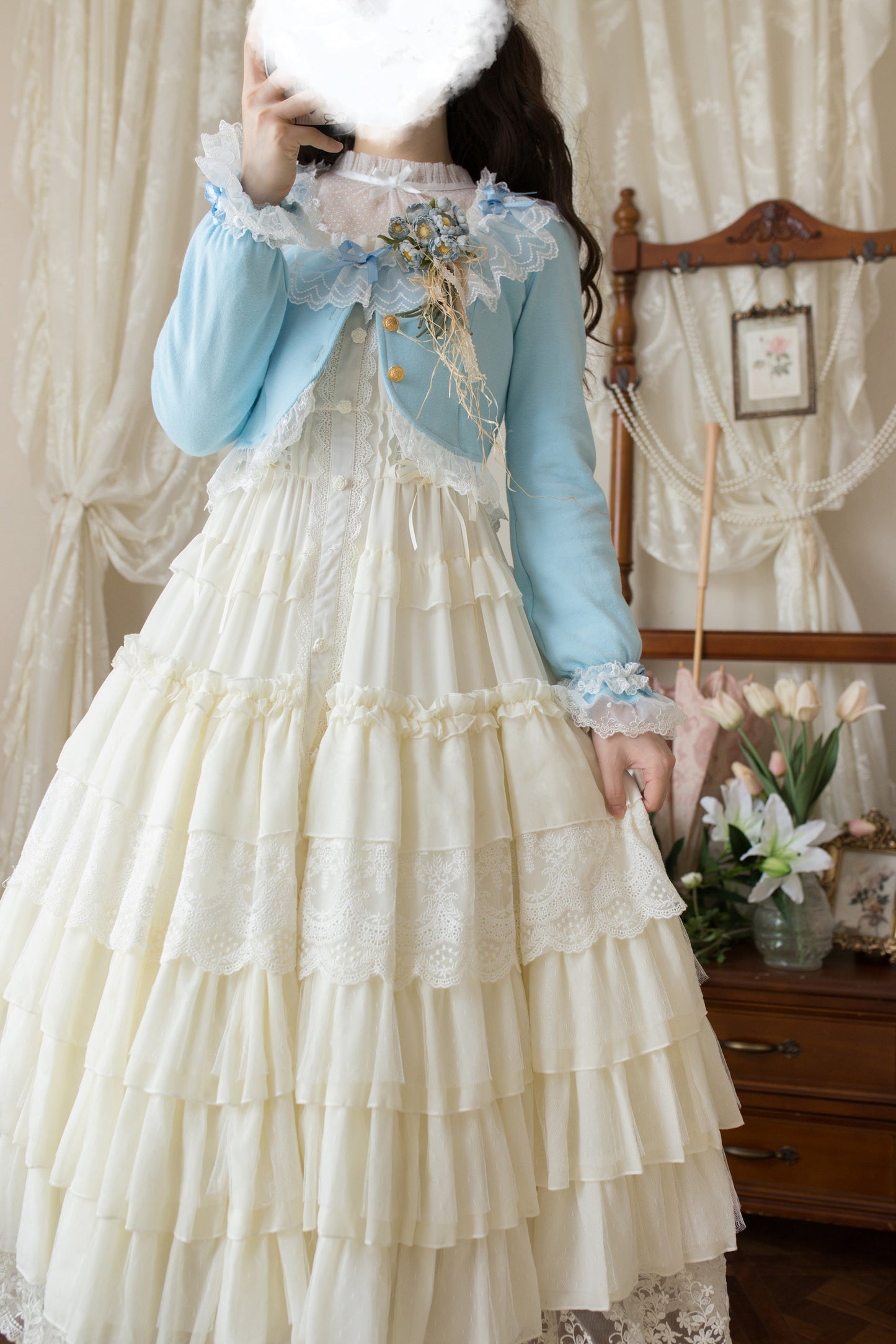 Unideer - Prelude - Elegant Lolita Bolero Jacket with Lace Ruffle Frill