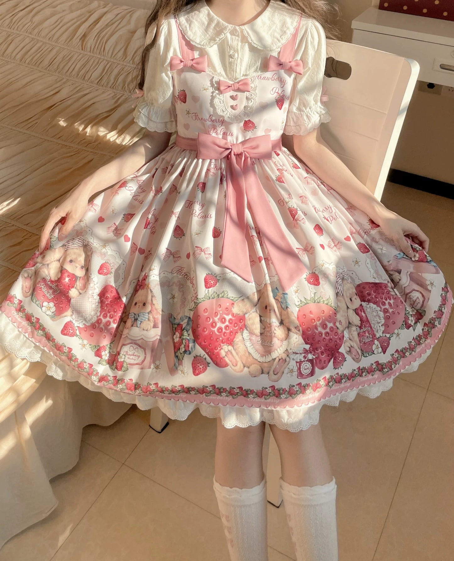 Polaris Lolita - Rabbit Berry Gift Box - Sweet Lolita JSK Pink Lolita Dress