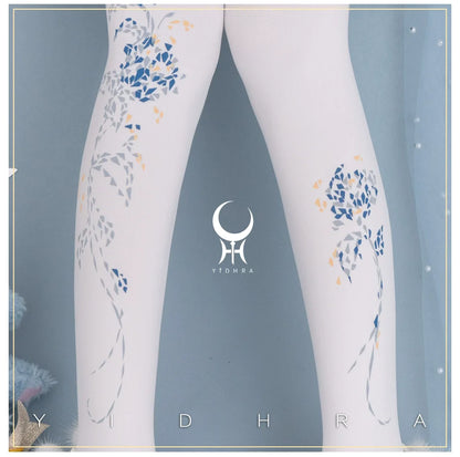Yidhra - Resplendent flower Qiki - Elegant Lolita Pantyhose Velvet Pantyhoses Summer