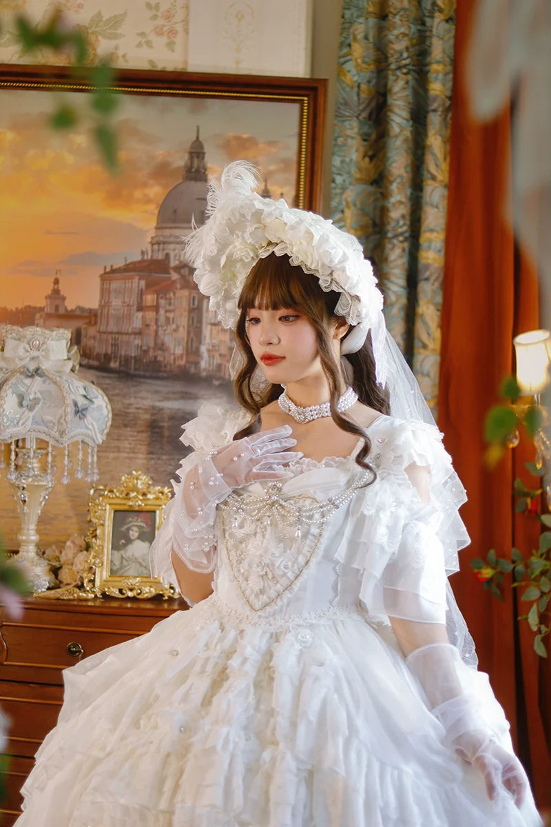 One Night - Dolores - Wedding White Lolita Dress Princess Bridal OP