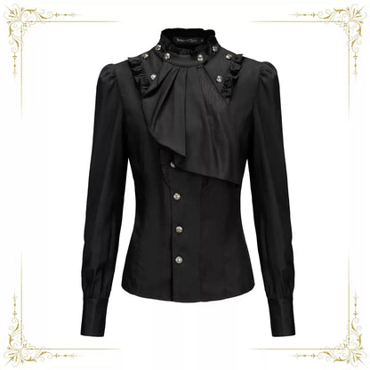 Immortal Thorn - Retro Ouji Lolita Blouse, Detachable Jabot