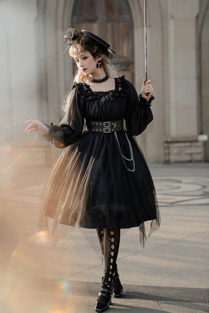 Cornfield Lolita - The Girl Assassin - Halloween Gothic Lolita Irregularly Hemline Dress