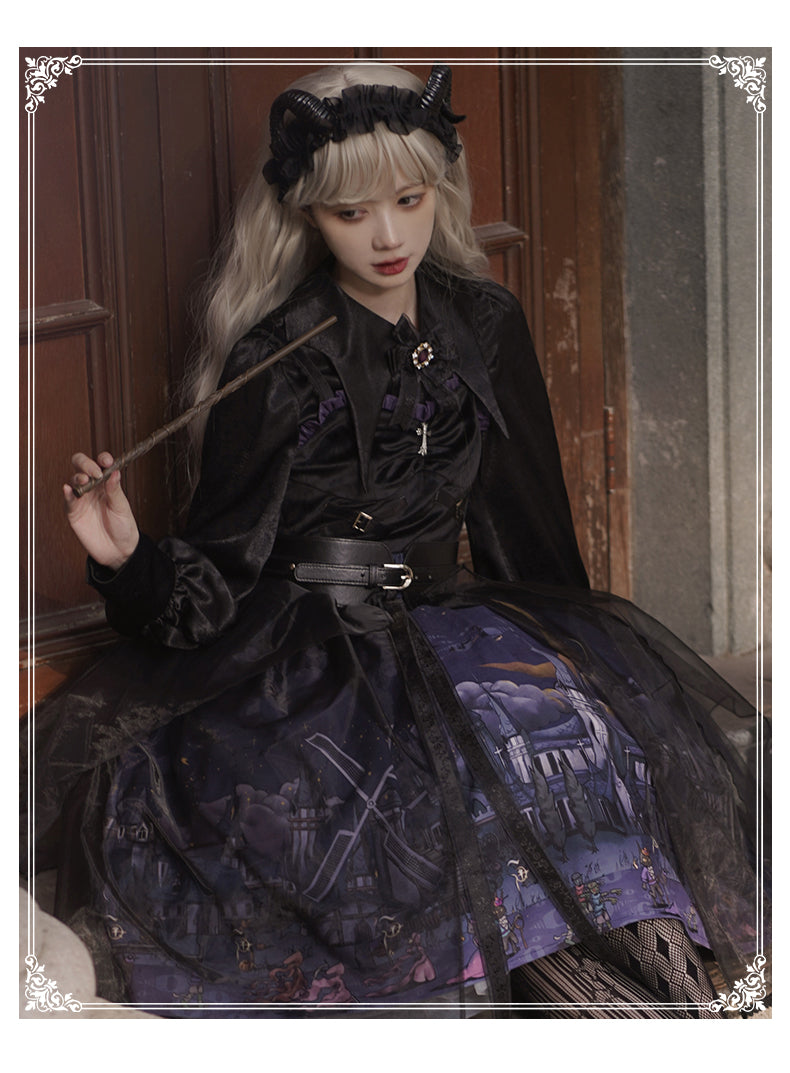 YingLuoFu - Witchville Halloween Gothic Lolita Jumper Dress
