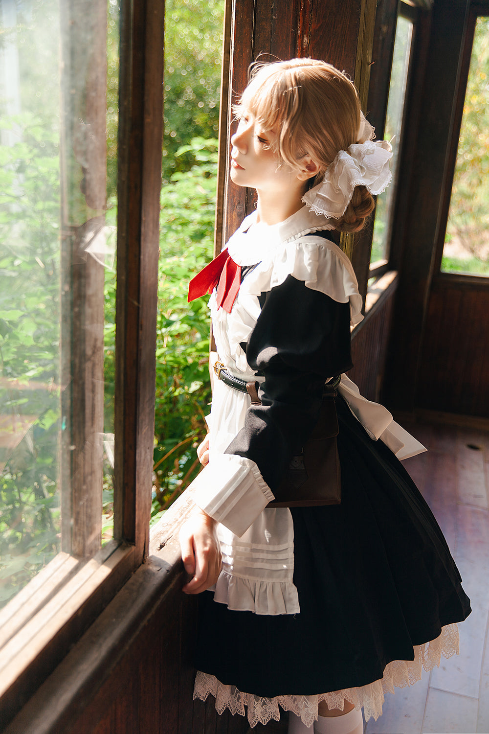 Infanta - Suliko - Maid Lolita OP Set with Soldier Style Waist Pack and Apron