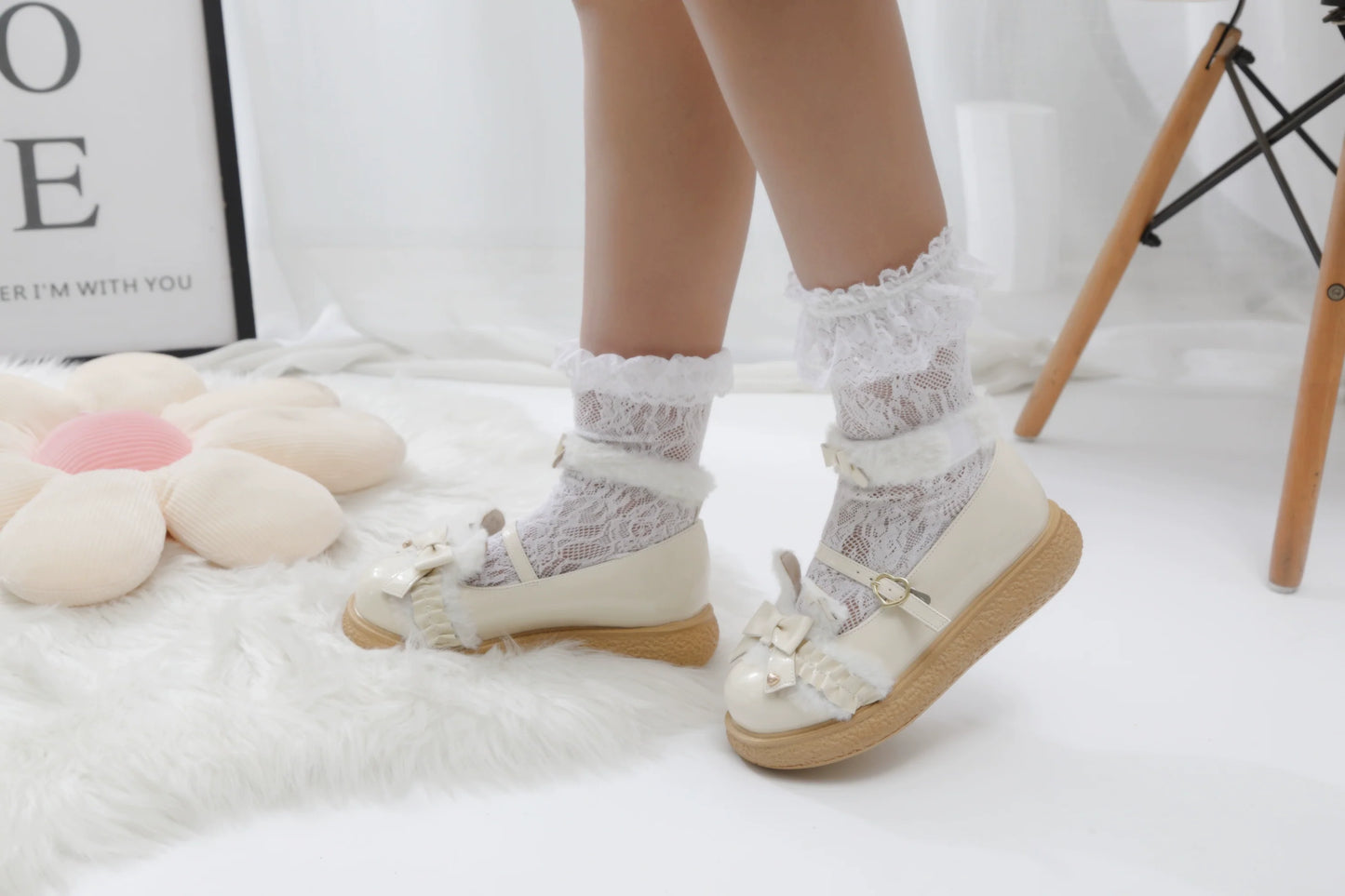 Fairy Godmother - Winter Girly Lolita Shoes Lolita Ankle Strap Shoes