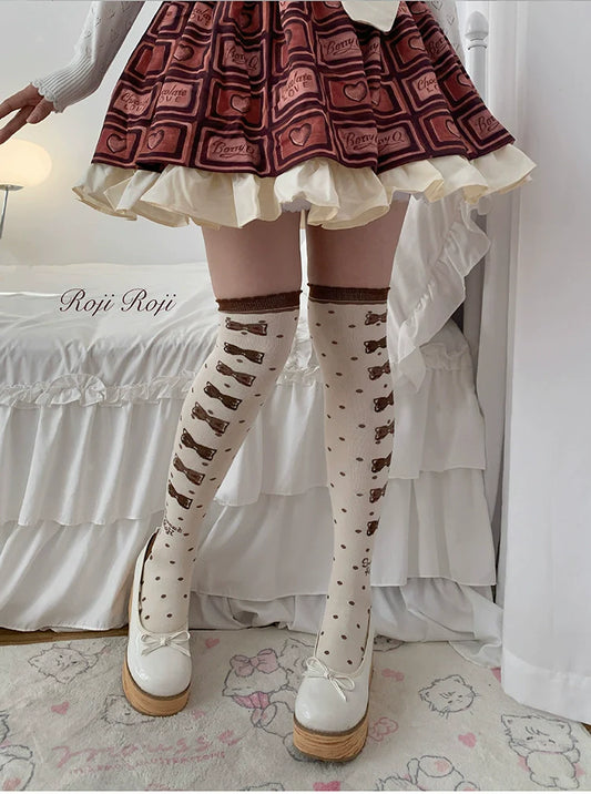 Roji Roji - Winter Lolita Thigh High Socks Slim Leg Socks
