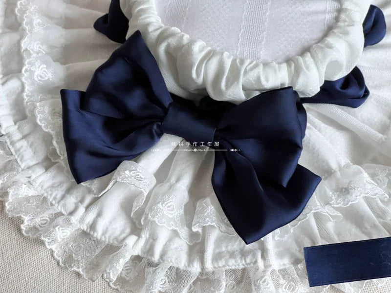 MAID - Vintage Lolita Hat Striped Lace Hat