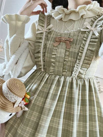 EESSILY - Green Fairy Tales - Classic Lolita Plaid JSK Plus Size Lolita Dress