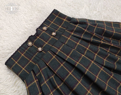 Miss Point - Rose - Elegant Lolita Fishbone Grid Skirt Customized