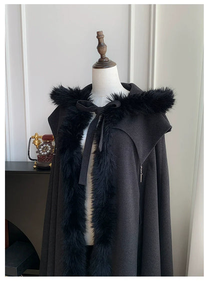 With PUJI - Letter and Poetry ﾂｷ Raven's Night Song - Gothic Lolita Black Cloak