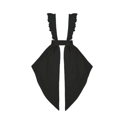 With PUJI - Nocturne SP - Striped Gothic Lolita OP Twin Lolita Dress with Apron