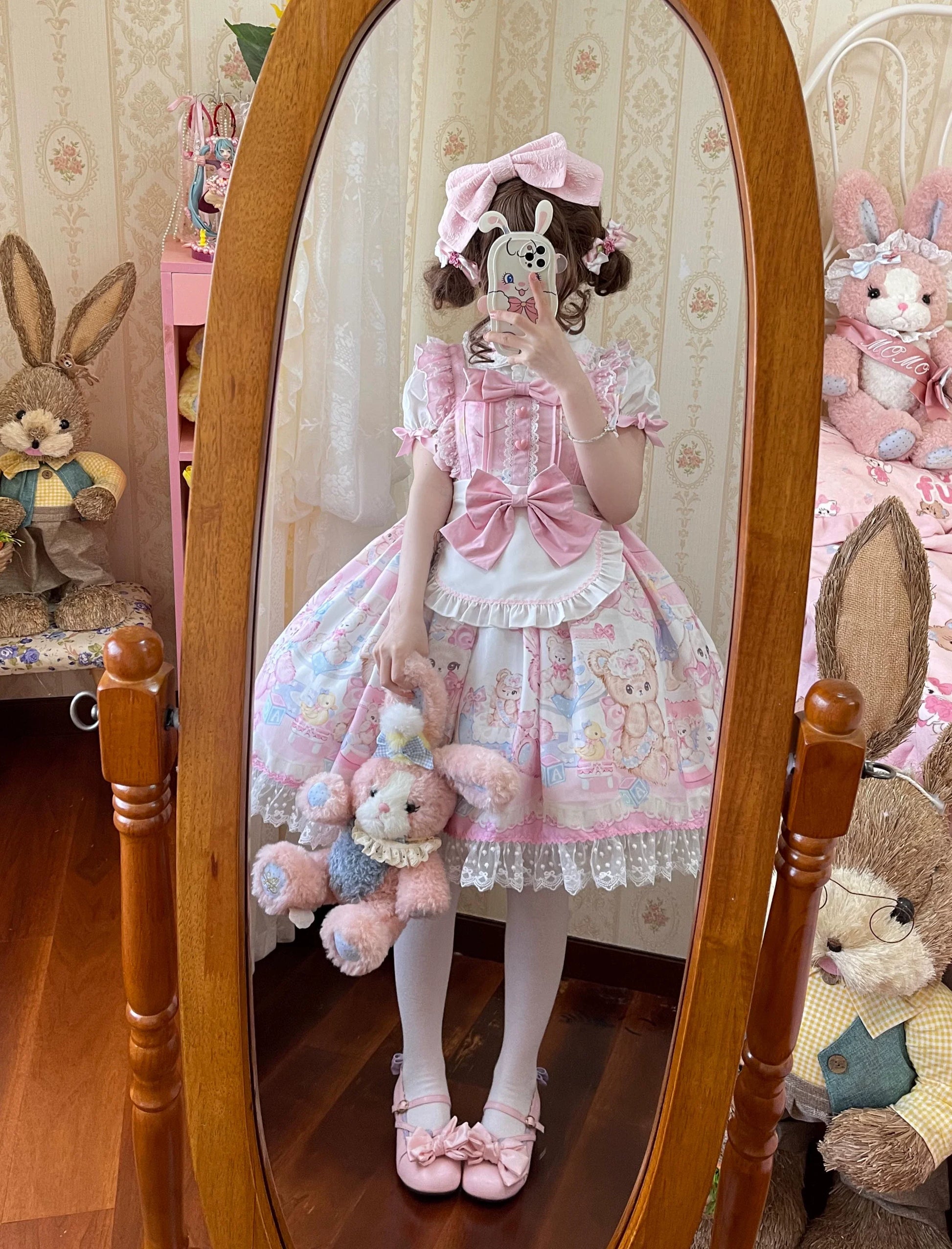 Hanguliang - Sweet Bunny Bear - Sweet Lolita Jumper Dress Cute JSK