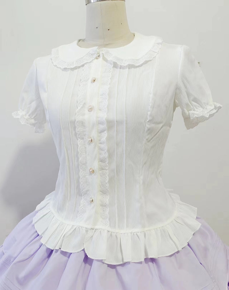 Sweet Angel - Daily Lolita White Short Sleeve Shirt