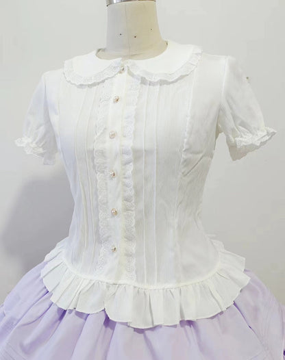 Sweet Angel - Daily Lolita White Short Sleeve Shirt