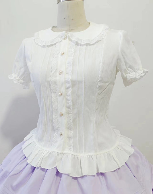 Sweet Angel - Daily Lolita White Short Sleeve Shirt