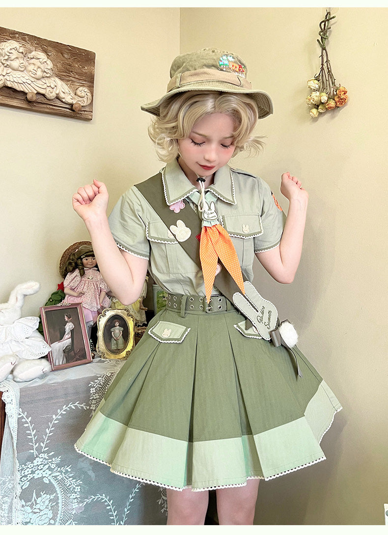 Piggy Bun - Bunny Trip - Ouji Lolita Green Cute Suits