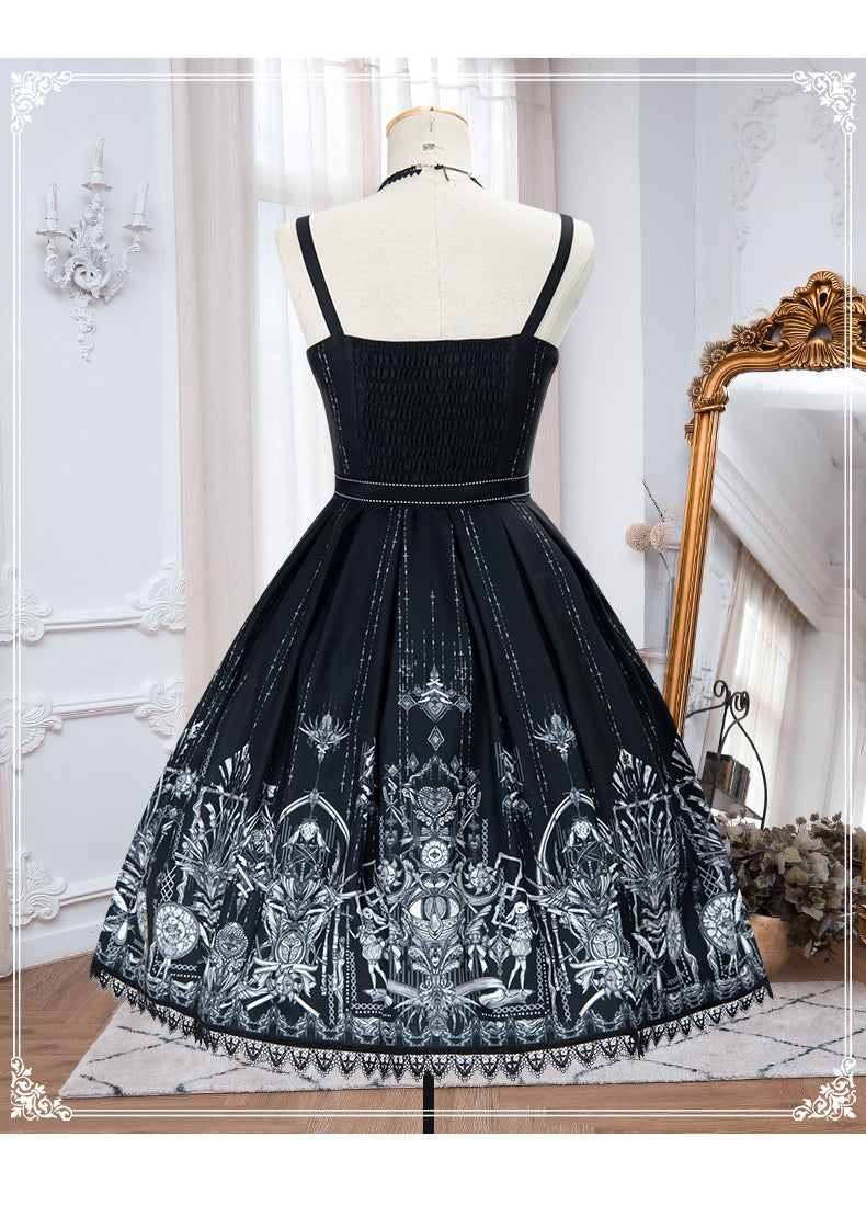 YingLuoFu - Red Heart Eyes - Retro Gothic JSK Dress