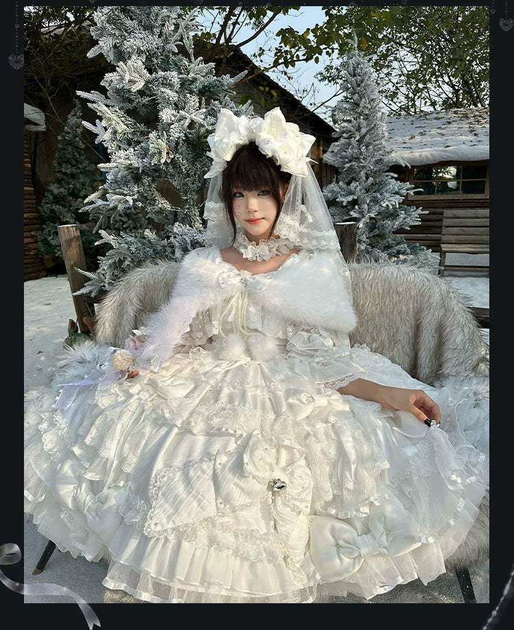 Mengfuzi - Gem Princess - Wedding Sweet Lolita JSK Dress Suit, Side Zipper