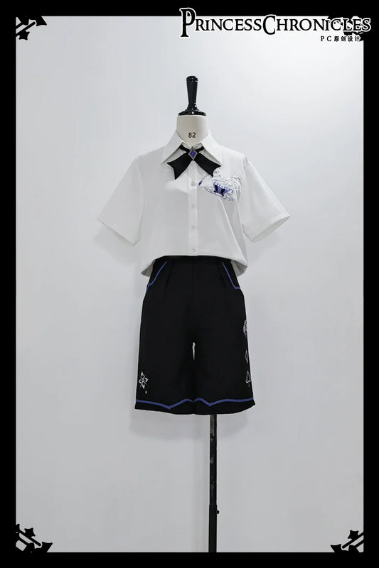 Princess Chronicles - Summer Loose Embroidered Short Sleeve White Shirt