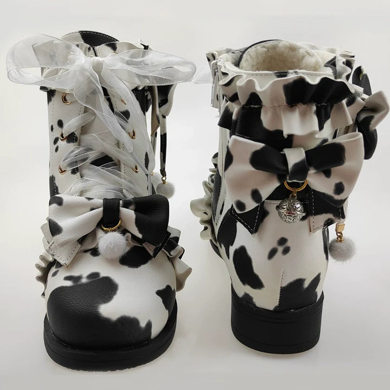 Fairy Godmother - Enthusiastic Ideation - Elegant Lolita Shoes Fleeced Short Martin Boots