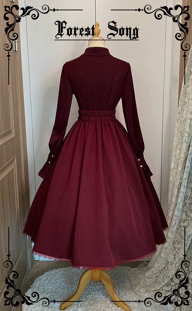 Forest Song - Astris - Classic Lolita SK Double-sided Wearing Fishbone Skirt