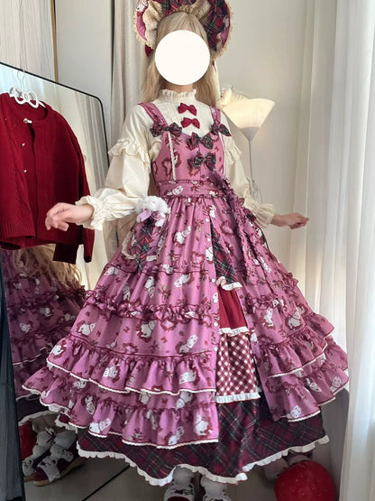Miss Point - Forest Berry Bunny - Sweet Lolita JSK Elegant Bunny Print Dress