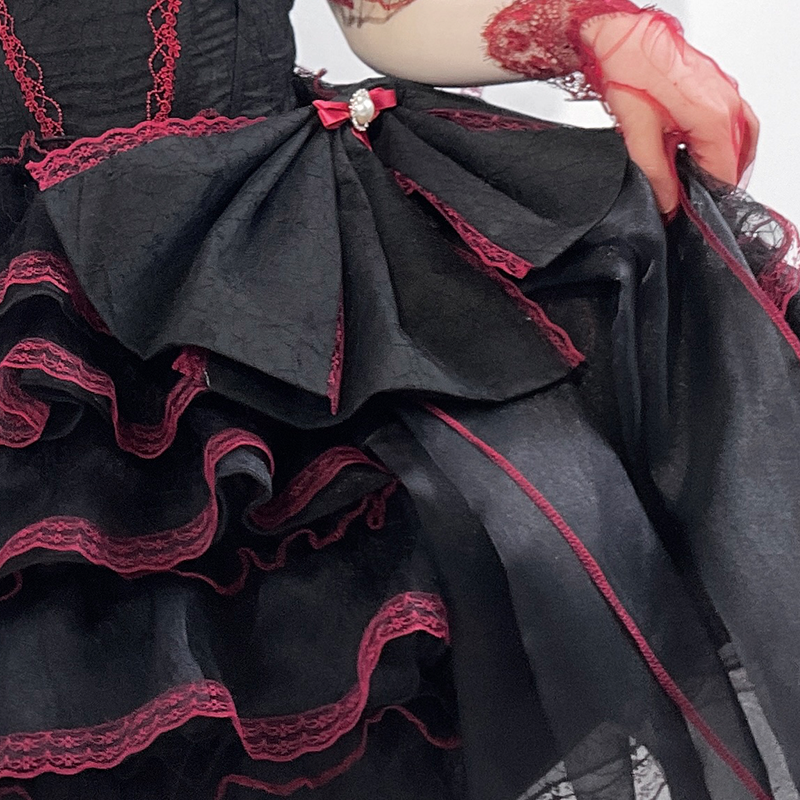 Daydream Whisper - Shisan District - Wedding Lolita OP Suit with Angel Demon Wings