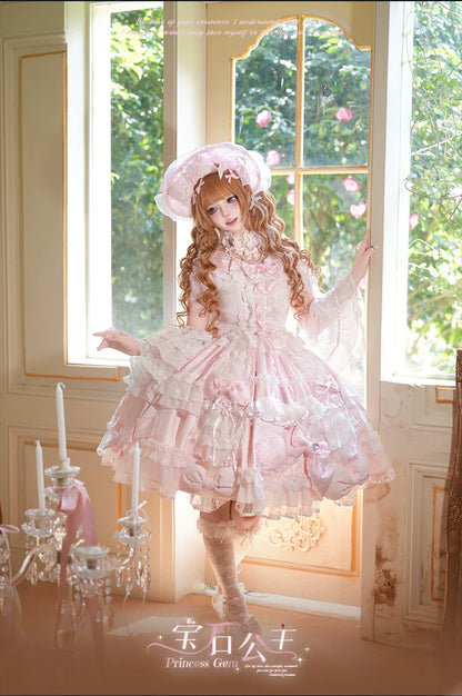Mengfuzi - Gem Princess - Wedding Sweet Lolita JSK Dress Suit, Side Zipper
