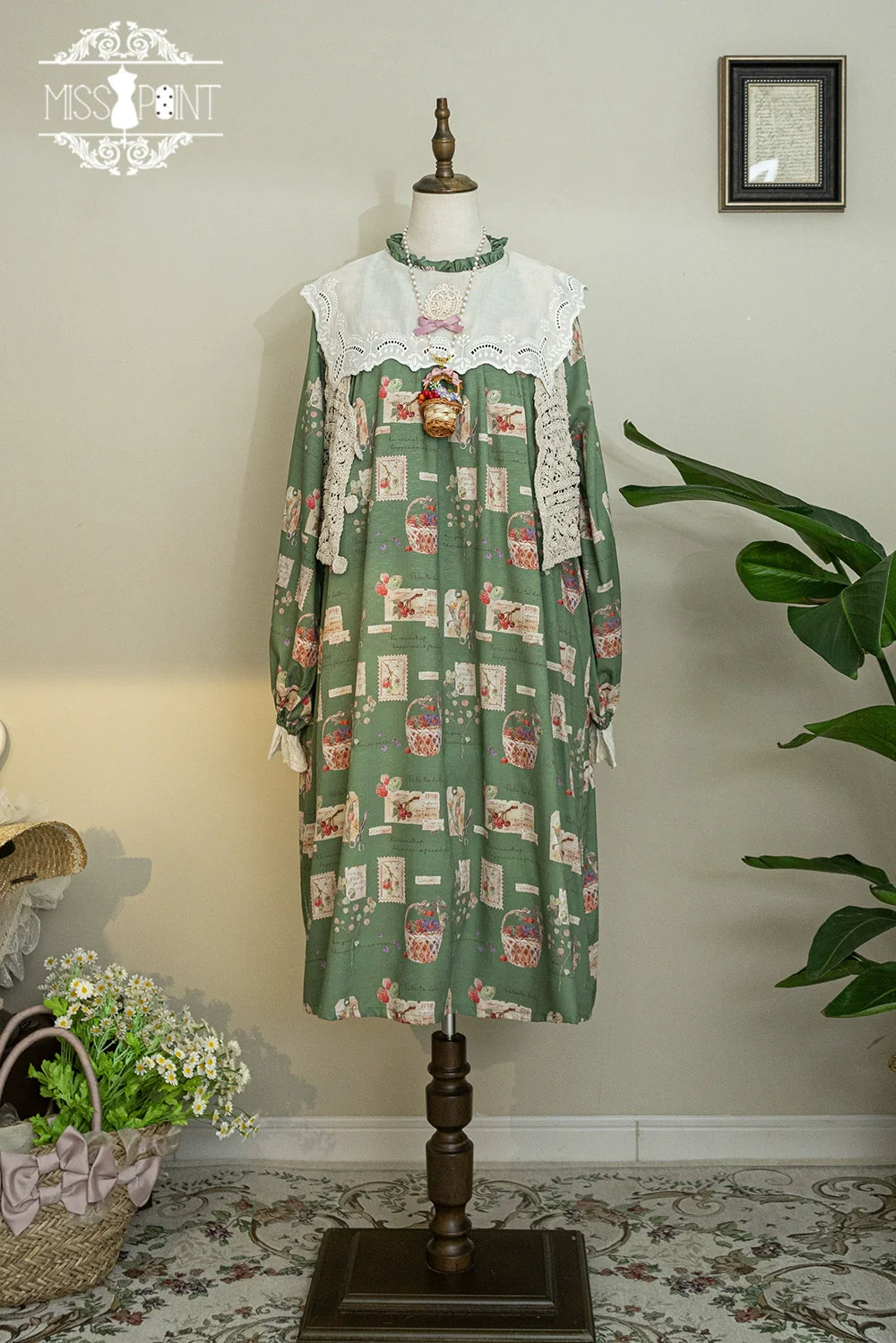 Miss Point - Forest Lolita Small Straw Hat Clip KC Accessory